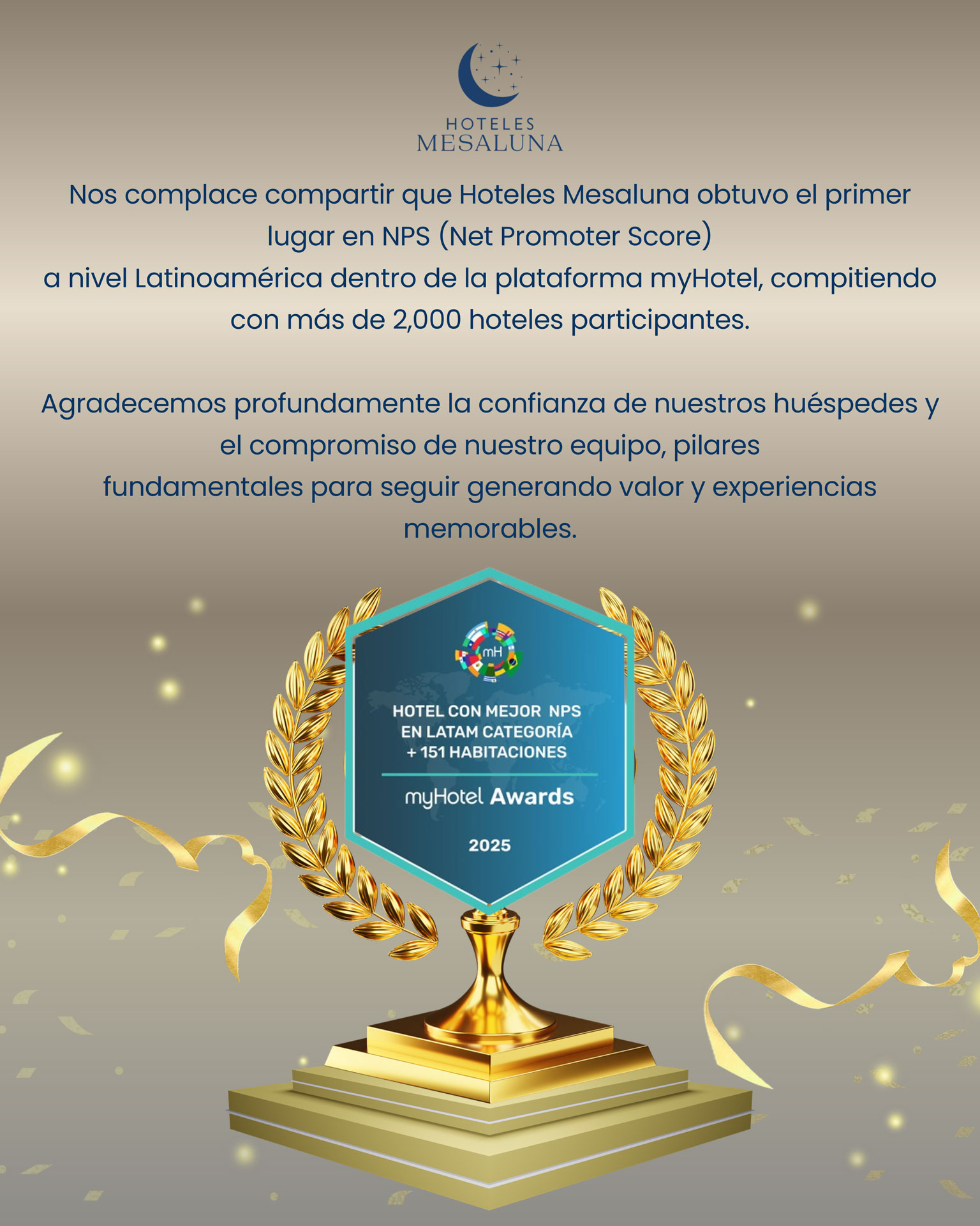Hotel Mesaluna Mejor NPS en LATAM myHotel Awards 2025